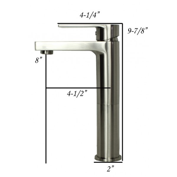 Adrian Style Brushed Nickel Solid Brass Single-hole Lever Bathroom Vanity Lavatory Faucet